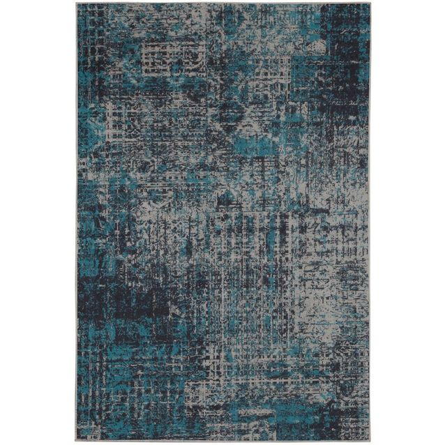 Käytävämatto Linento Davian, 80x150cm, harmaa/sininen