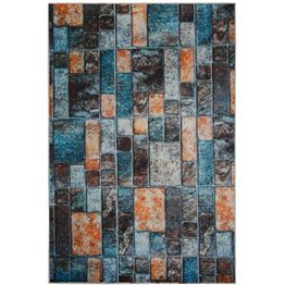 Käytävämatto Linento Harlan, 80x150cm, sininen/oranssi