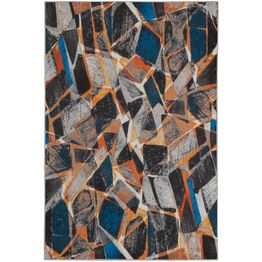 Matto Linento Chaim, 100x150cm, oranssi/sininen