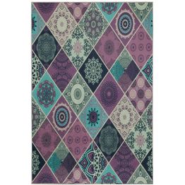 Käytävämatto Linento Valencia, 80x150cm, violetti/turkoosi