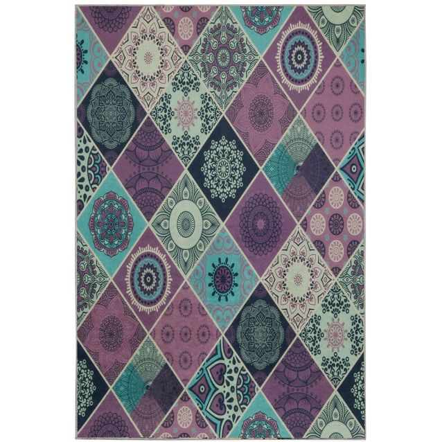 Matto Linento Valencia, 160x230cm, violetti/turkoosi