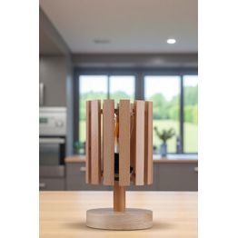 Pöytävalaisin Linento Lighting 8903-1, ø14.5cm, E27, max. 40W, IP20, tammi