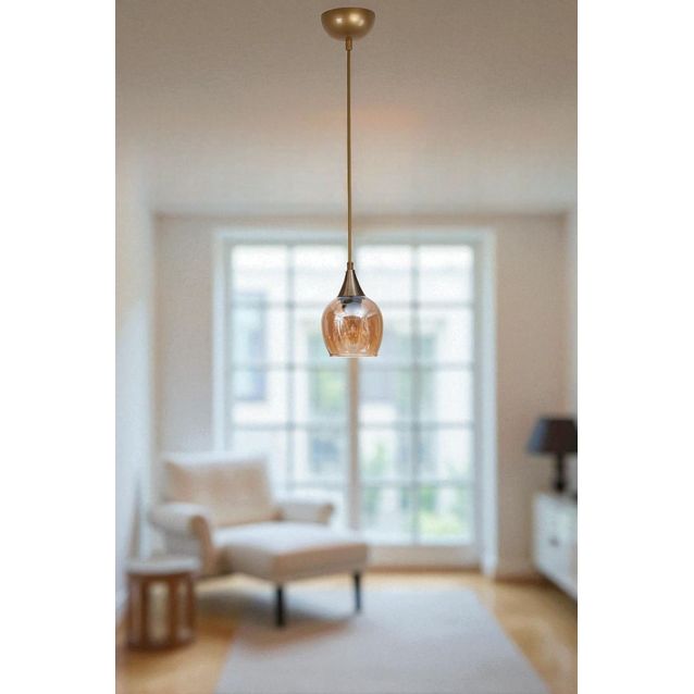 Riippuvalaisin Linento Lighting 9062-1, ø12cm, E27, max. 40W, hunaja/kulta