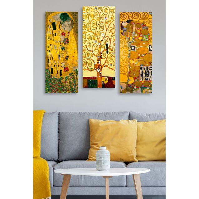 Taulusetti Linento Klimt - Kulta ja rakkaus, keltainen