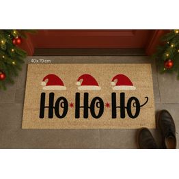 Ovimatto Linento Pukki, 40x70cm, beige/punainen