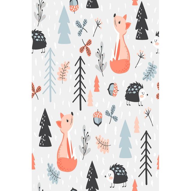 Lastenhuoneen matto Linento Hem Abies 80x120cm harmaa/oranssi