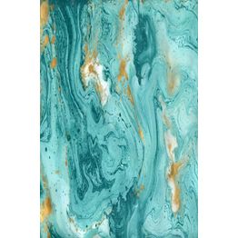 Käytävämatto Linento HMNT126, turkoosi/kulta, eri kokoja