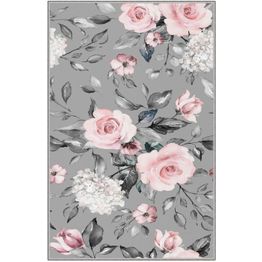 Matto Linento Floora 160x230cm vaaleanpunainen/harmaa