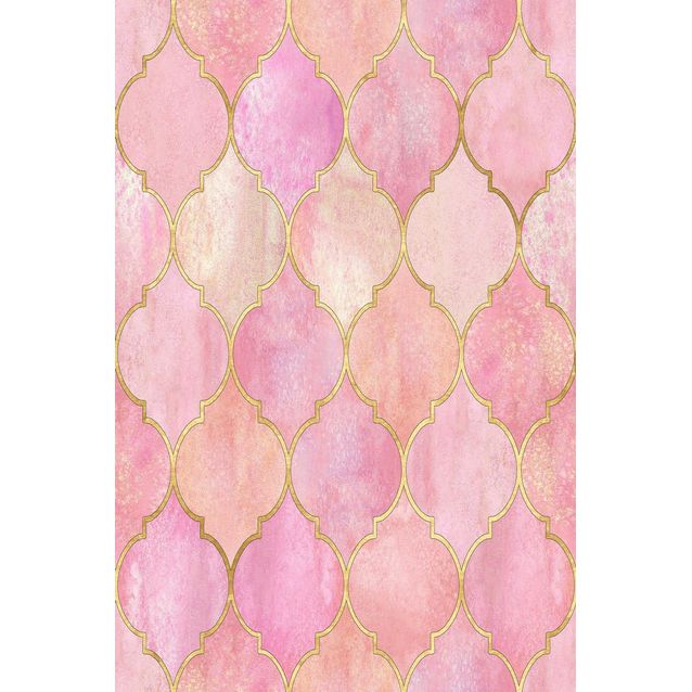 Käytävämatto Linento EXFAB299, 80x200cm, roosa/kulta