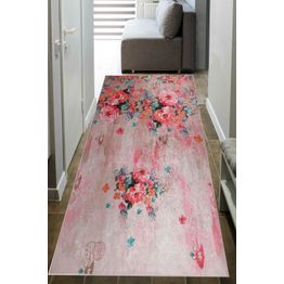 Käytävämatto Linento EXFAB316, beige/roosa, eri kokoja