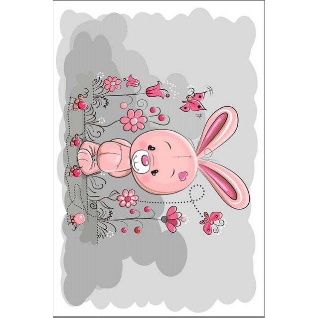 Lastenhuoneen matto Linento Els503, 80x120cm, harmaa/vaaleanpunainen