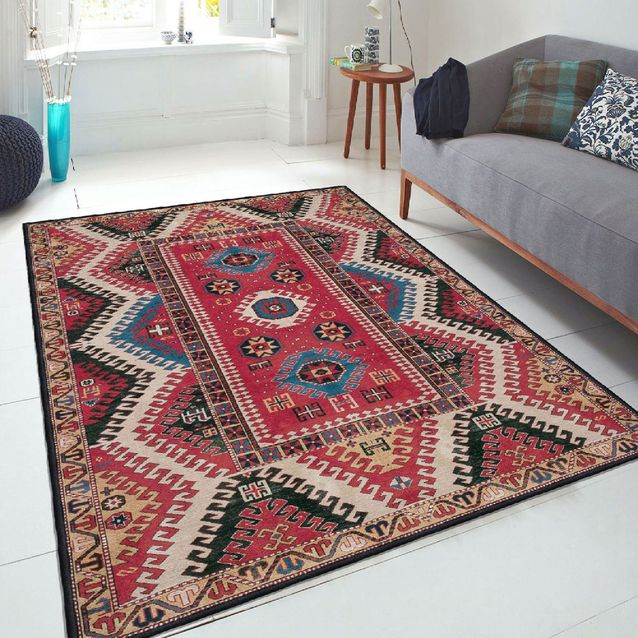 Käytävämatto Linento Els1788, 80x200cm, punainen