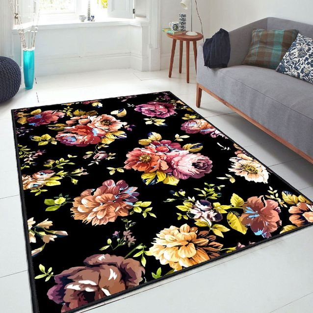 Matto Linento Els1918, 80x120cm, musta/punainen