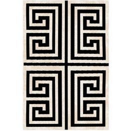 Käytävämatto Linento Els Grecia 100x300cm mustavalkoinen