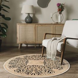 Pyöreä matto Linento Woopamuk473, kerma, eri kokoja