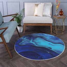 Pyöreä matto Linento Woopamuk488, Ø80cm, sininen