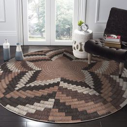 Pyöreä matto Linento Woopamuk518, Ø120cm, ruskea