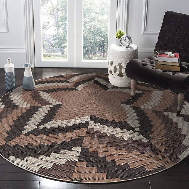 Pyöreä matto Linento Woopamuk518, Ø120cm, ruskea