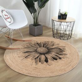 Pyöreä matto Linento Woopamuk Fiina Ø80cm beige/harmaa