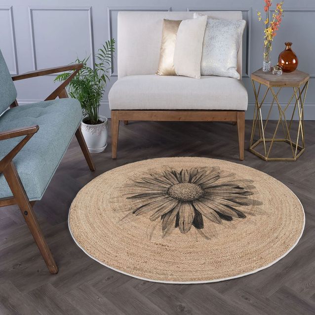 Pyöreä matto Linento Woopamuk529, Ø100cm, kerma