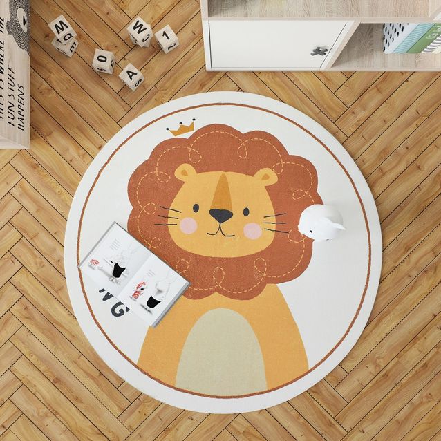 Lastenhuoneen matto Linento Woopamuk101, 100x100cm, keltainen