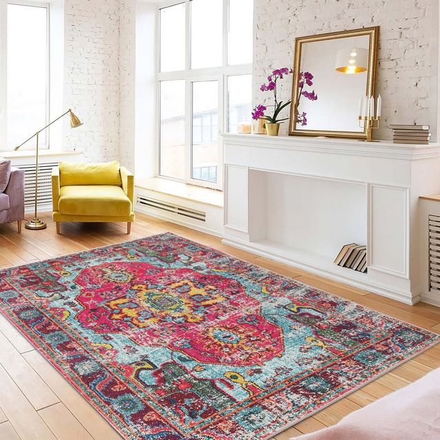 Matto Linento Woopamuk240, pinkki/turkoosi, eri kokoja