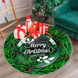 Joulumatto Linento WOOBTNY0338, pyöreä, Ø80cm, vihreä