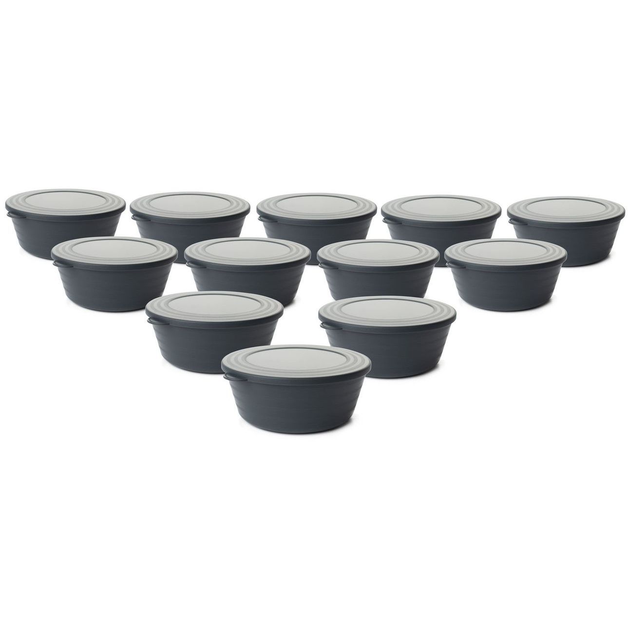 Kannellinen säilytysrasia (12 osaa) Linento Mealix, antrasiitti