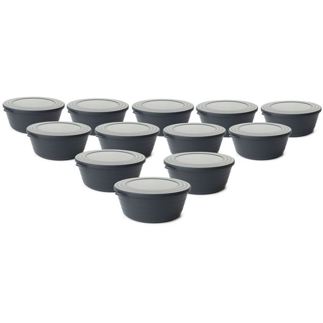 Kannellinen säilytysrasia (12 osaa) Linento Mealix, antrasiitti, lisäkuva 4