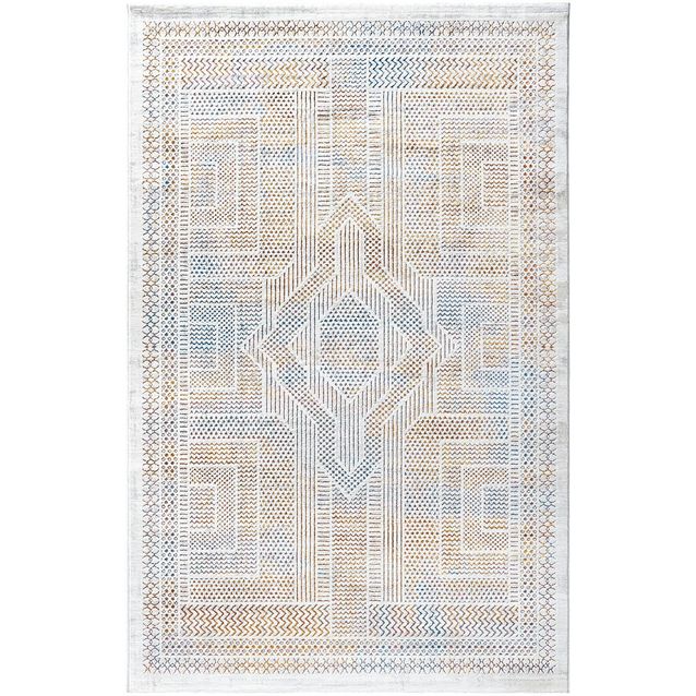 Käytävämatto Linento Paradise M0147 80x300cm luonnonvalkoinen/sininen