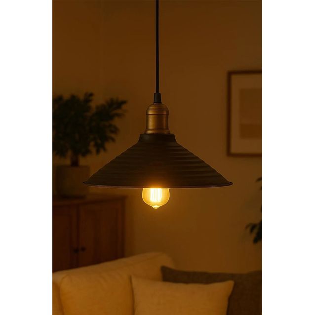 Riippuvalaisin Linento Lighting BK046, ø28cm, E27, max. 40W, IP20, musta