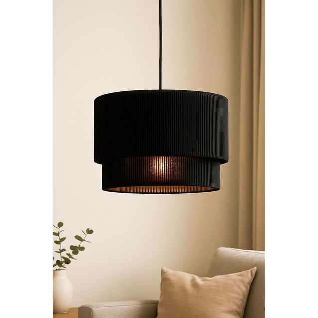 Riippuvalaisin Linento Lighting BK073, ø35cm, E27, max. 40W, IP20, musta
