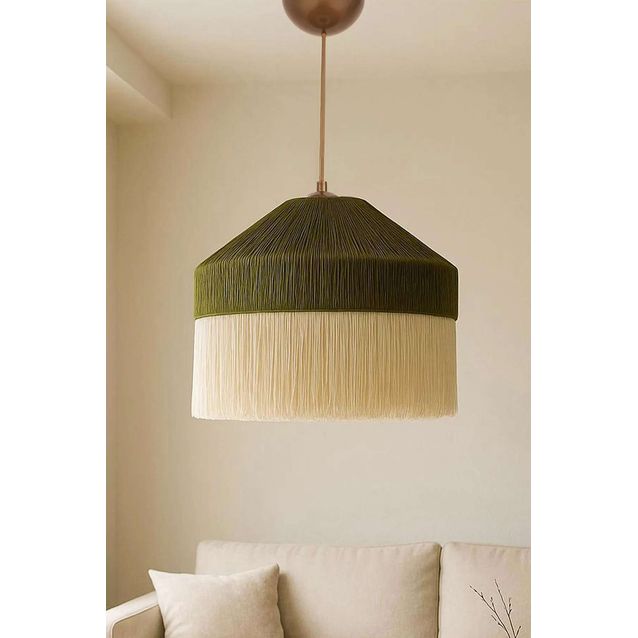 Riippuvalaisin Linento Lighting Ivernia, Ø40cm, E27, max. 40W, IP20, vihreä/kerma