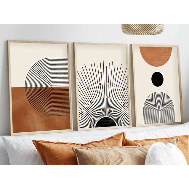 Taulusetti Linento Solar Lines, 50x70cm, ruskea