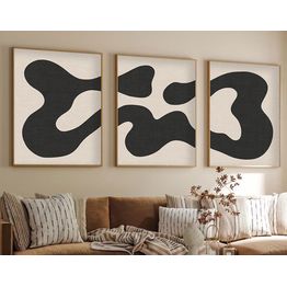 Taulusetti Linento Forms in Motion, 50x70cm, musta/valkoinen