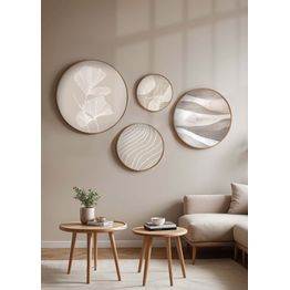 Taulusetti Linento Harmony Circles, 4kpl, beige