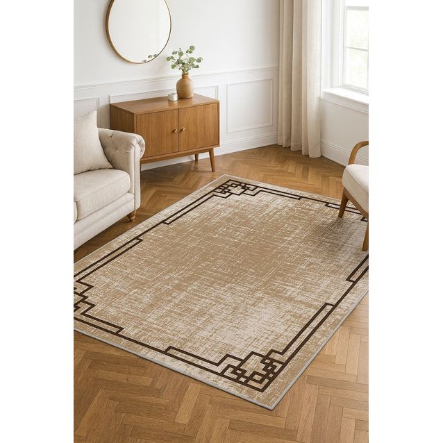 Käytävämatto Linento HM-CRP25-15, 80x140cm, ruskea/beige