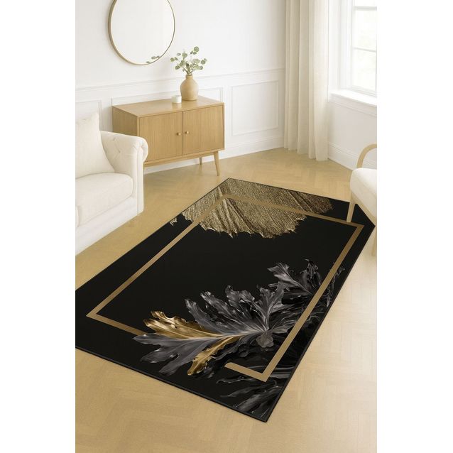 Käytävämatto Linento HM-CRP25-46, 80x140cm, musta/kulta