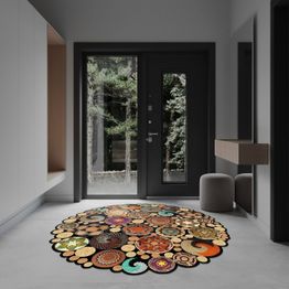 Pyöreä matto Linento Wookece Sanni Ø60cm monivärinen