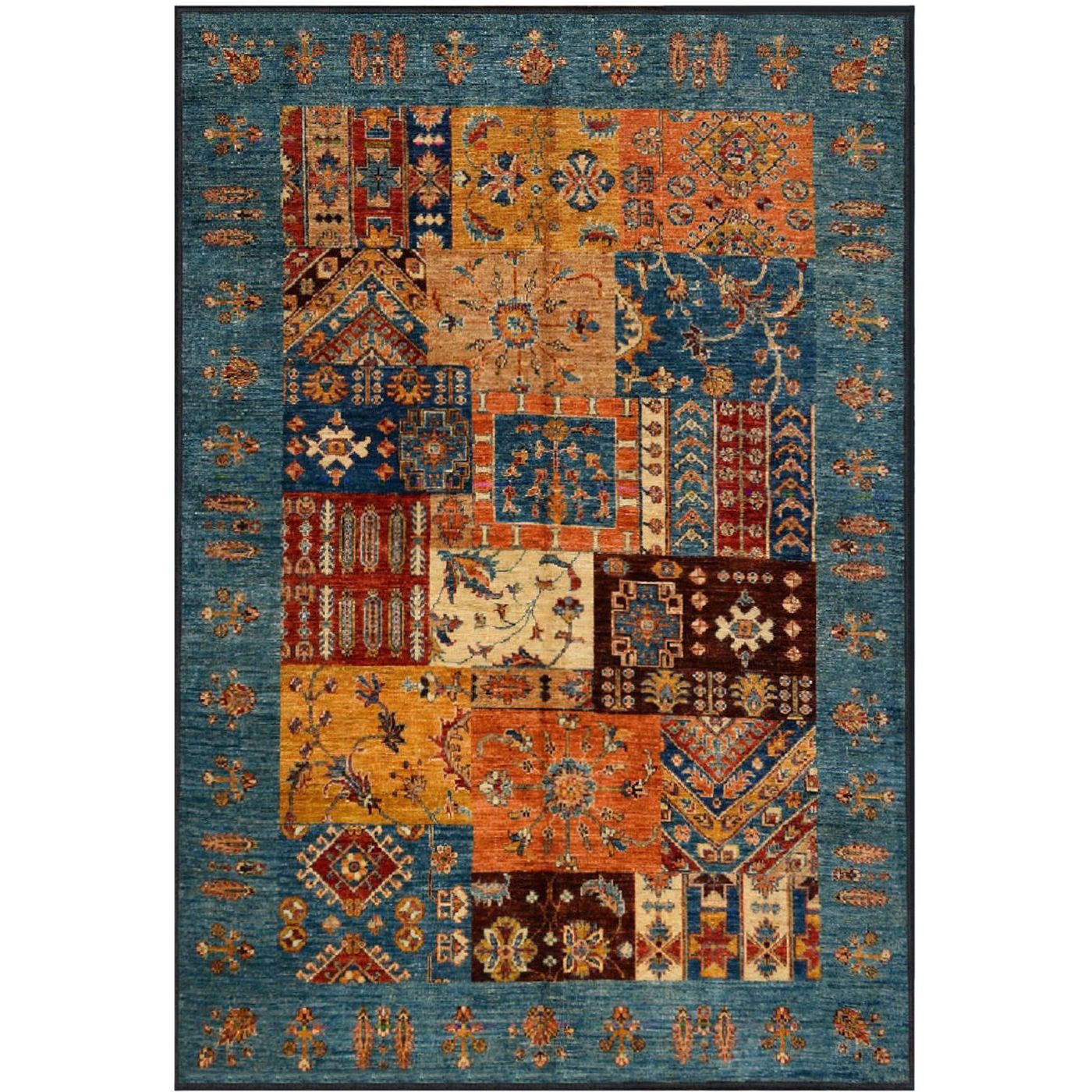 Matto Linento Eexfab Kalima 120x180cm sininen/oranssi