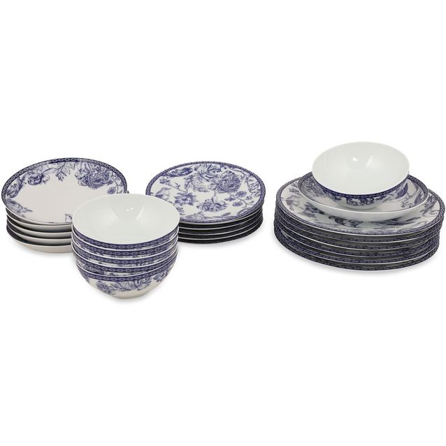 Lautassetti Linento Kuura, 24 osaa, sininen/valkoinen, lisäkuva 8