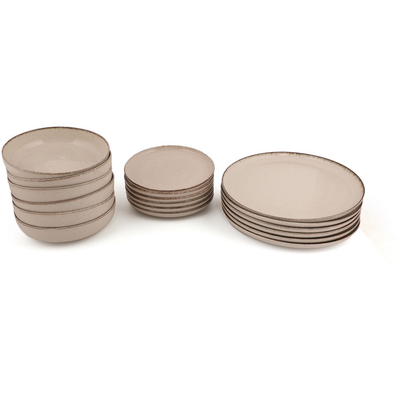 Lautassetti Linento Mono, 18 osaa, ruskea