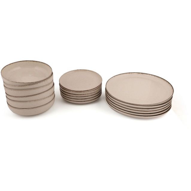 Lautassetti Linento Mono, 18 osaa, ruskea, lisäkuva 6