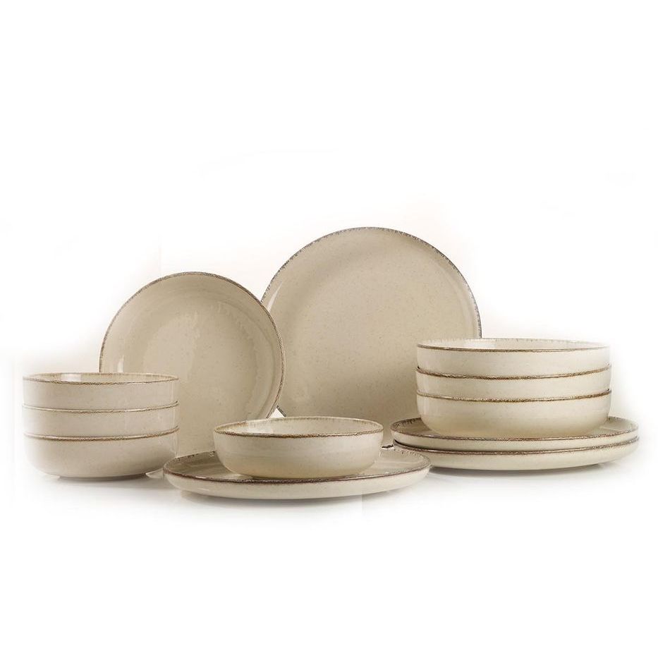 Lautassetti Linento Vivienne, 12 osaa, kerma