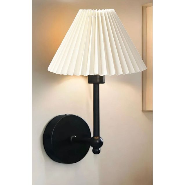Seinävalaisin Linento Lighting BRZ-343421, ø10-22cm, E27, max. 40W, IP20, valkoinen/musta