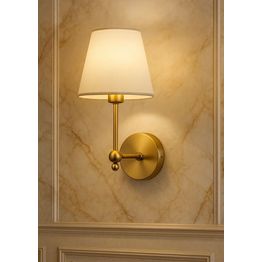 Seinävalaisin Linento Lighting BRZ-540061, ø10-15cm, E27, max. 40W, IP20, kulta/valkoinen