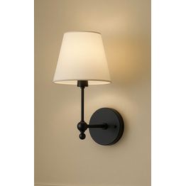 Seinävalaisin Linento Lighting BRZ-540062, ø10-15cm, E27, max. 40W, IP20, musta/valkoinen