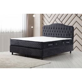 Sänkypaketti Linento Furniture Vassi 4, 140 x 200cm, pussijousitus, ilman pehmustekerrosta, antrasiitti