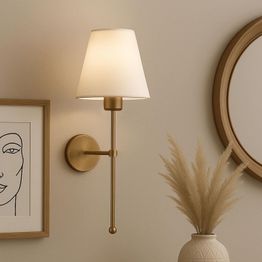 Seinävalaisin Linento Lighting 241968, ø13cm, E27, max. 40W, IP20, kerma/kulta