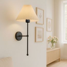 Seinävalaisin Linento Lighting 241988, ø22cm, E27, max. 40W, IP20, kerma/musta